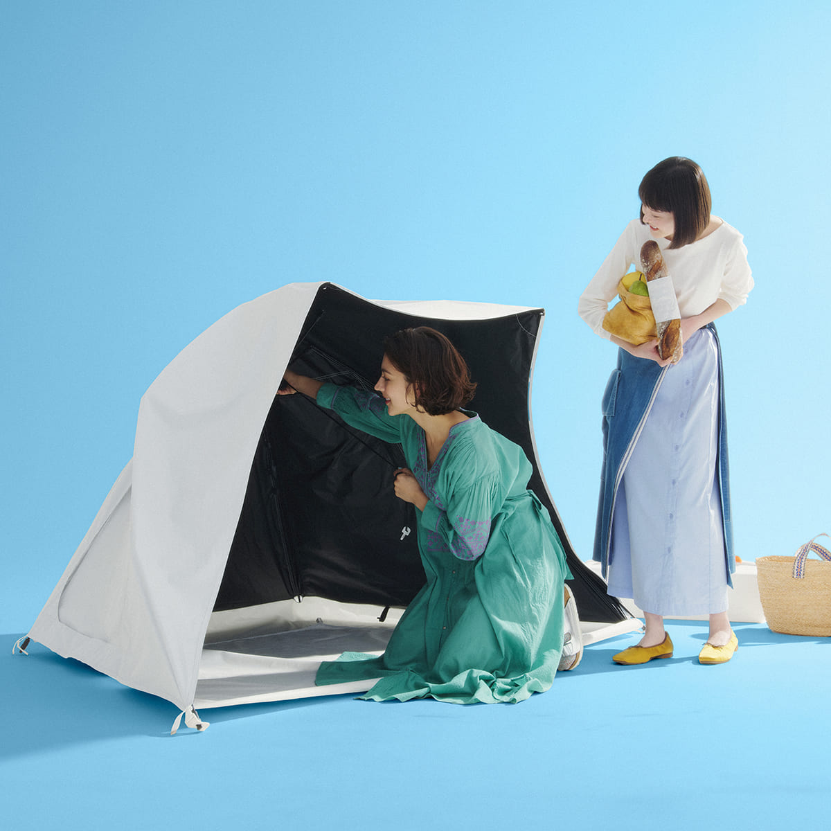 yocabito ヨカビト cocoon コクーン サンシェード ワンタッチテント 白 おしゃれ かわいい シンプル ブラックコーティング